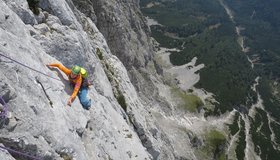 Birgit Auer in der 7. Seillänge.