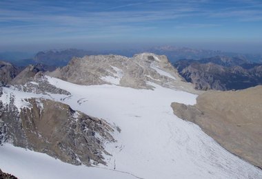 Brandner Gletscher 2003, aufgenommen von der Schesaplana