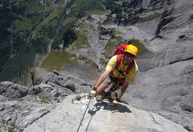 Extremes Gelände am Daubenhorn Kletttersteig