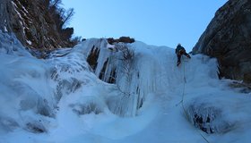 Zweite Seillänge Glaucom Eisfall