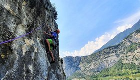 Nach der Crux in der 6. Seillänge