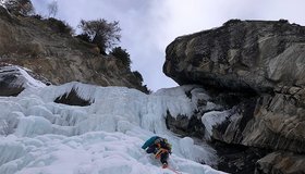Die erste Seillänge des Seebachfalles