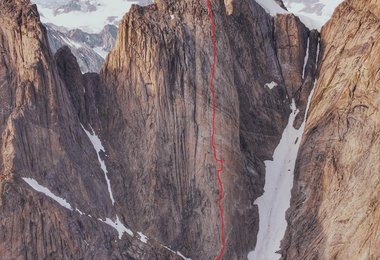 Der Siren Tower mit der Route Forum (800 m, 22 Seillängen, 7c max)