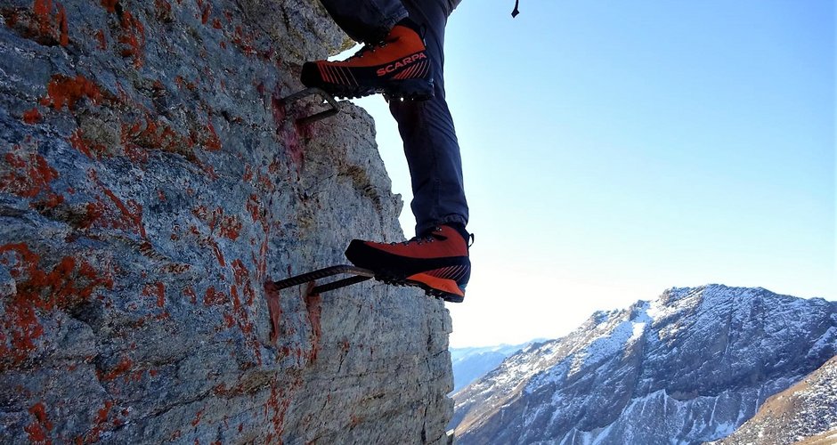Am Klettersteig: wenig Kraftaufwand durch Stetigkeit und sicheres Gefühl