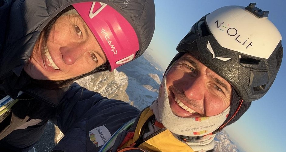 Ines Papert und Simon Gietel am Gipfel des Wildgalls