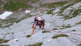 Platten am Ende der 4ten Seillänge