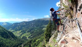 Beginn des finalen Pfeilers - Ferrata Erdemolo