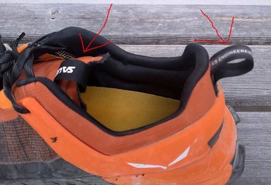 Perfekt - zwei Schlaufen zum Anziehen des Salewa Wildfire NXT