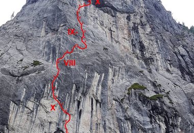 Topo Siete Vanas (8b) - Alpeltalkopf