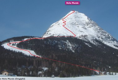 Auf- und Abstiegsroute Hohe Munde, Schwierikeitsgrad 4