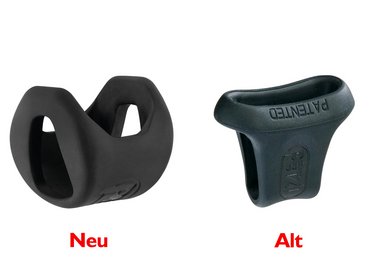 Der Petzl String M Gummi - links der neue, rechts der alte. 