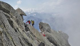 Gleich ist es geschafft, in der letzten Seillänge der Nordkante