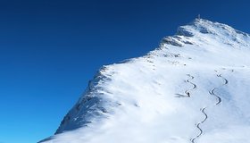 Bei der Abfahrt am Gipfelhang - Standkopf Alpbachtal.