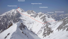 Hochstuhl über Bielschitzasattel  Übersicht oberer Teil