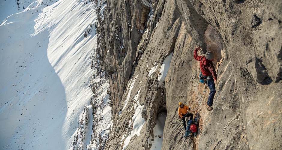 Mich Kemeter in der "Unendlichen Geschichte" (320 m, 8b+) (c)  Stefan Fritsche