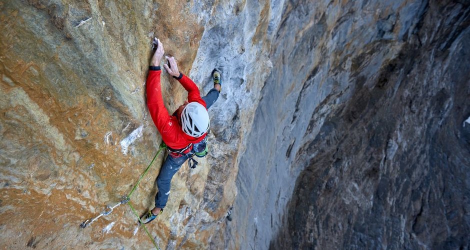 Odyssee (1400m/8a+) - 1. Wiederholung durch Barbara Zangerl und Jacopo Larcher (c) Paolo Sartori