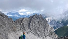 Beim Hafelekar, unten sieht man schon den Grubreisen Südgrat.