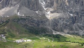 Übersicht Klettergarten Frea Grödner Joch