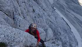 Tiefblick in der 7. Seillänge