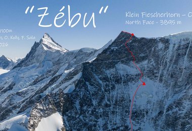 Zébu - Nordwestwand des Klein Fiescherhorns - M8/+, 70°, 1100 m
