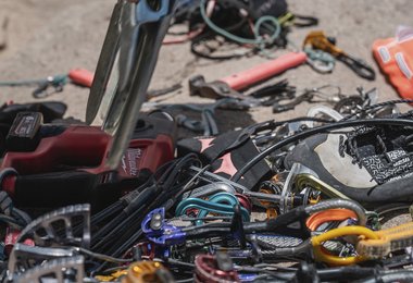 Equipment seen during the Walls on Silk Road expedition in Iran on July 8, 2023. (c) Tim Glowacz / Red Bull Content Pool