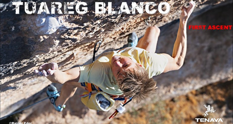 Alexander Megos klettert Tuareg Blanco Margalef, 9b/+