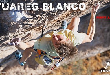 Alexander Megos klettert Tuareg Blanco Margalef, 9b/+