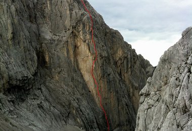 Wilder Kaiser Fleischbank, die Linie der "Relikt Noichl Wörndl", 8b/8b+