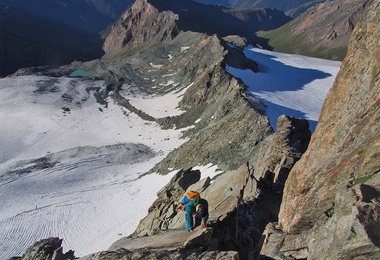 Auf dem Stüdlgrat beim Aufstieg zum Großglockner.