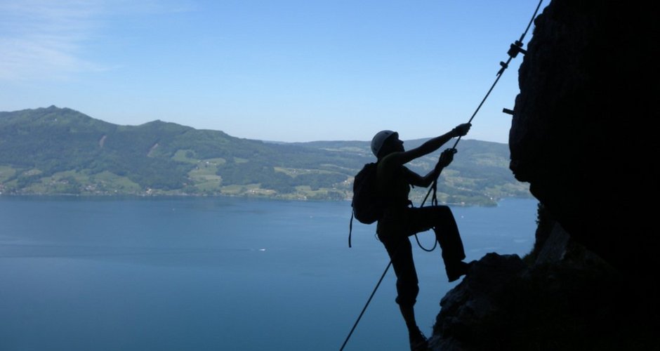 Attersee-Klettersteig auf den Mahdlgupf 