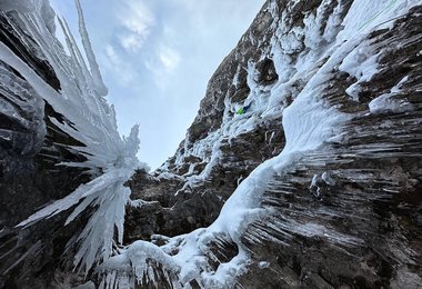 Vittorio Messini in der Route Eywa an der Pordoi Westwand (c) Gietl/Messini