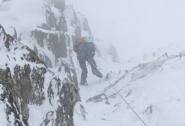 David im Abstieg nach dem 2. Versuch (c) Simone Moro/The North Face