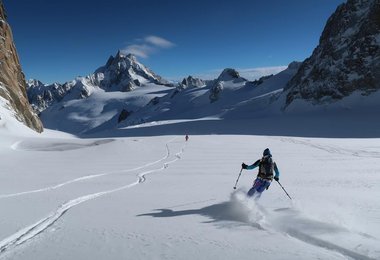 Bei der Abfahrt - Schnee und Wetter hätten nicht besser sein können.