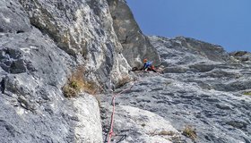 Im unteren Teil der Uusi Alku am Pölven; Foto: Johannes Reiter