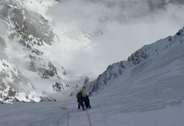 Im oberen, steilen Teil der Nordwand