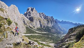 Tolles Panorama im Mittelteil der Ferrata del Cacciatore