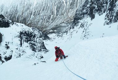 Markus Hofbauer beim Eisklettern