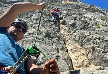 Das Sichern im Toprope-Modus mit dem Grigri + hat uns extrem gut gefallen