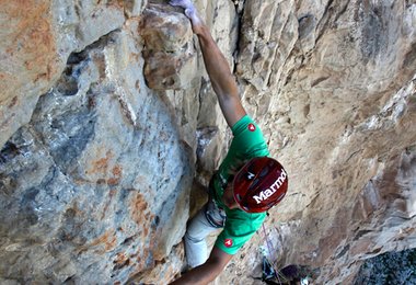 "La lingua pura", 6.SL, 200m, 7c max, 6c obl., Monte Monaco Nordwand