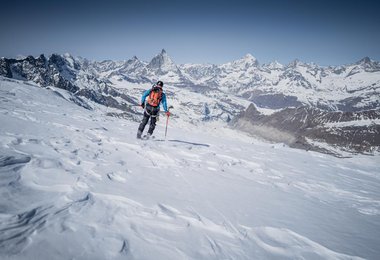 Bei der Abfahrt von der Dufourspitze (3 März 2022)