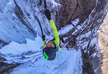 Rudi Hauser bei der Erstbegehung von Black Pearl