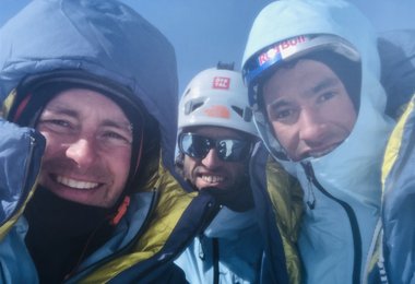 Letztes Selfie von Jess Roskelley, Hansjörg Auer und David Lama © Jess Roskelley