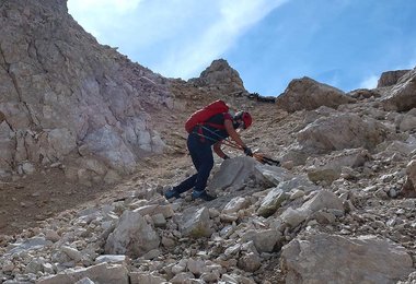 Unterwegs mit dem Salewa Wildfire NXT im steilen Schuttgelände