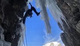 Bei der Erstbegehung von La Bionda im Langental