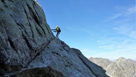 Eine der schwierigeren Passagen an der Verdinser Plattenspitze