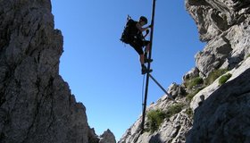 Eine der ausgesetzten Leiterpassagen.