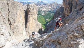 Im oberen Teil der Ferrata Setus - Rifugio Pisciadu