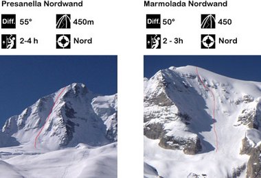 Skibefahrung Marmolada Nordwand/ Presanella Nordwand