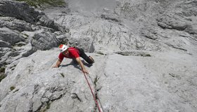 Himmelblau Hochschwab Südwand Klettern 2. Seillänge