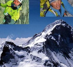 Der Italiener Simone Moro (rechts) und der Kasache Denis Urubko (links) standen gestern um 14:00 auf dem Makalu © ExplorersWeb
